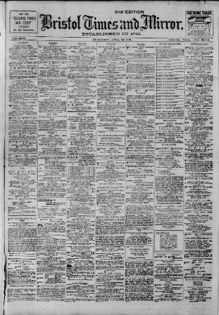 cover page of Bristol Times and Mirror published on April 24, 1912