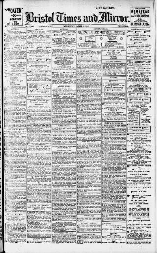 cover page of Bristol Times and Mirror published on March 29, 1916