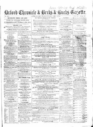 cover page of Oxford Chronicle and Reading Gazette published on April 24, 1869