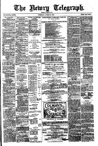 cover page of Newry Telegraph published on April 27, 1880