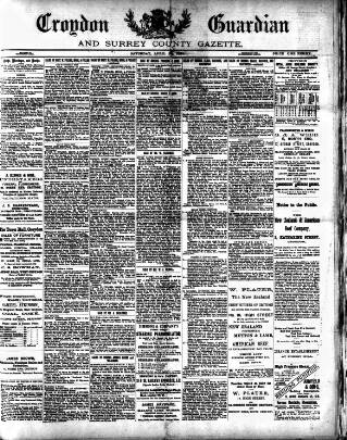 cover page of Croydon Guardian and Surrey County Gazette published on April 26, 1884