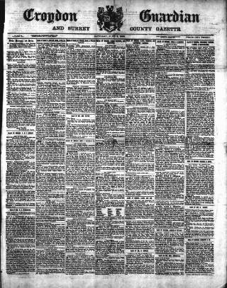 cover page of Croydon Guardian and Surrey County Gazette published on June 2, 1888