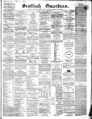 cover page of Scottish Guardian (Glasgow) published on April 17, 1855