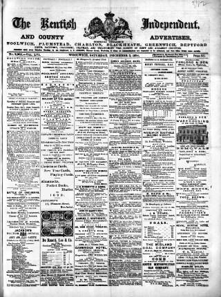 cover page of Kentish Independent published on December 3, 1898