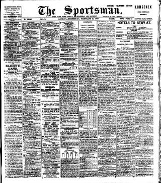 cover page of The Sportsman published on February 23, 1910