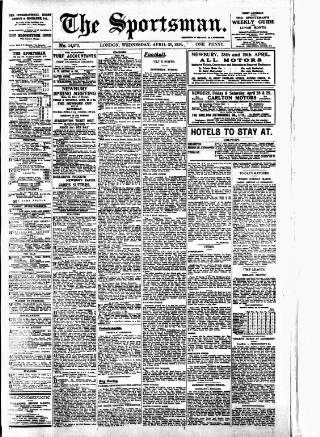 cover page of The Sportsman published on April 26, 1916