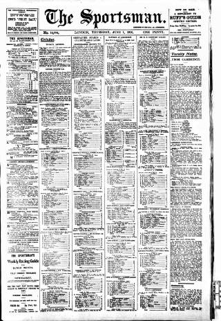cover page of The Sportsman published on June 1, 1916