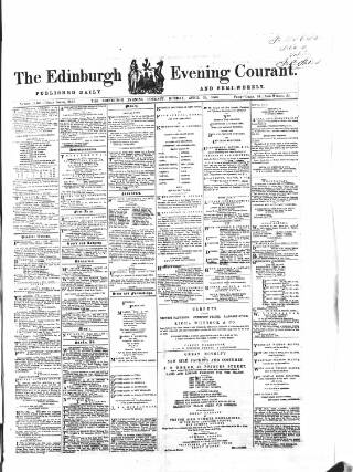 cover page of Edinburgh Evening Courant published on April 26, 1869