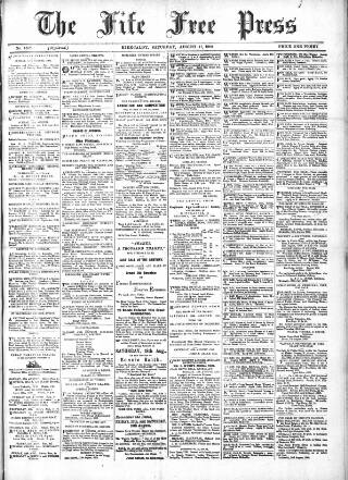 cover page of Fife Free Press, & Kirkcaldy Guardian published on August 11, 1900