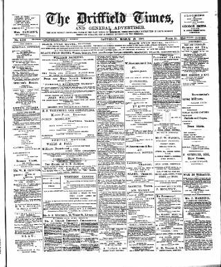 cover page of Driffield Times published on March 29, 1902