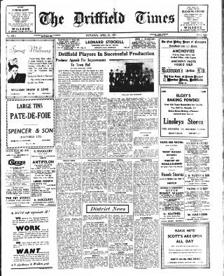 cover page of Driffield Times published on April 26, 1947
