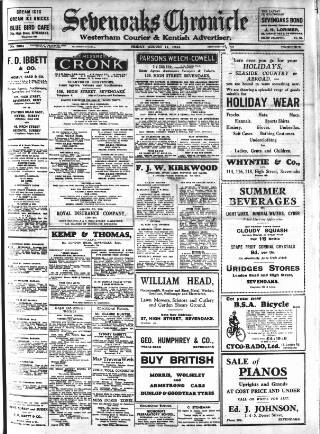 cover page of Sevenoaks Chronicle and Kentish Advertiser published on August 11, 1933