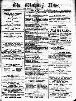 cover page of Wetherby News published on May 9, 1889