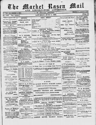 cover page of Market Rasen Weekly Mail published on June 8, 1889