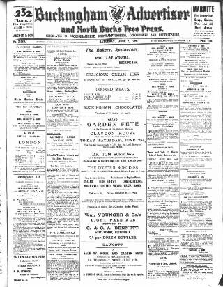 cover page of Buckingham Advertiser and Free Press published on June 2, 1928