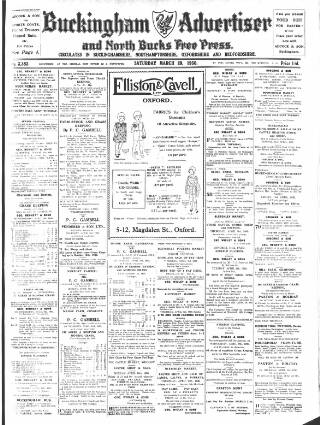 cover page of Buckingham Advertiser and Free Press published on March 29, 1930
