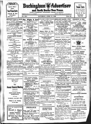cover page of Buckingham Advertiser and Free Press published on April 17, 1948