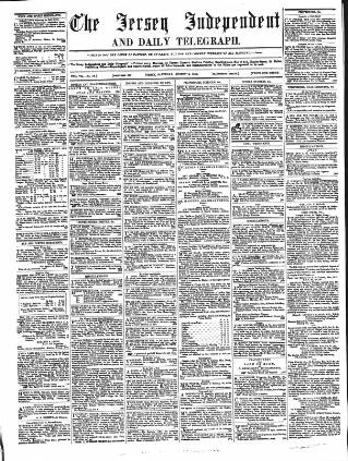 cover page of Jersey Independent and Daily Telegraph published on August 13, 1859