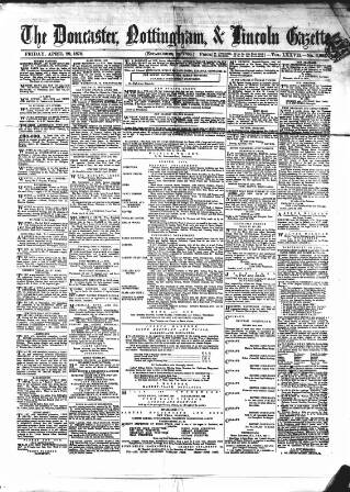 cover page of Doncaster Gazette published on April 29, 1870
