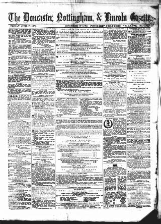 cover page of Doncaster Gazette published on June 17, 1870