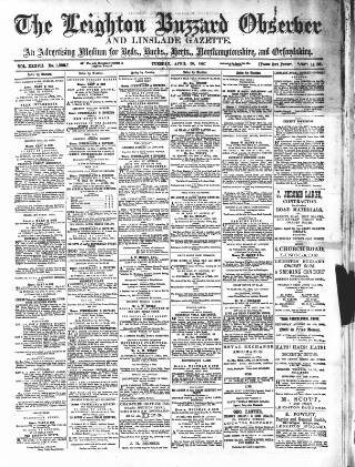 cover page of Leighton Buzzard Observer and Linslade Gazette published on April 20, 1897