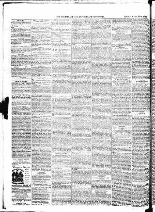 cover page of Cumberland and Westmorland Advertiser, and Penrith Literary Chronicle published on March 29, 1864