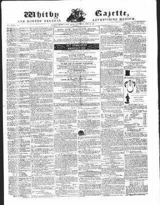 cover page of Whitby Gazette published on June 1, 1861