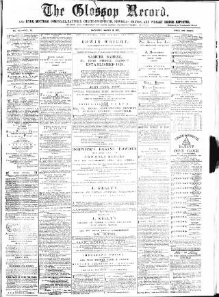 cover page of Glossop Record published on March 11, 1871