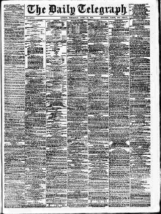 cover page of Daily Telegraph & Courier (London) published on April 19, 1906