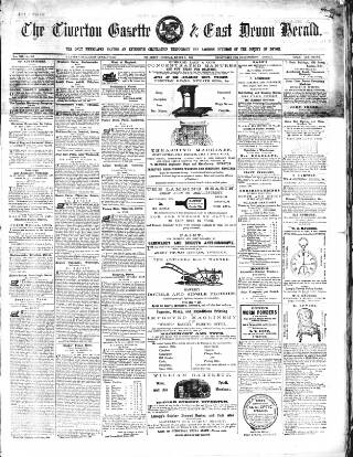 cover page of Tiverton Gazette (Mid-Devon Gazette) published on March 1, 1864