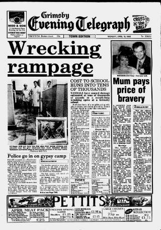 cover page of Grimsby Daily Telegraph published on April 19, 1993