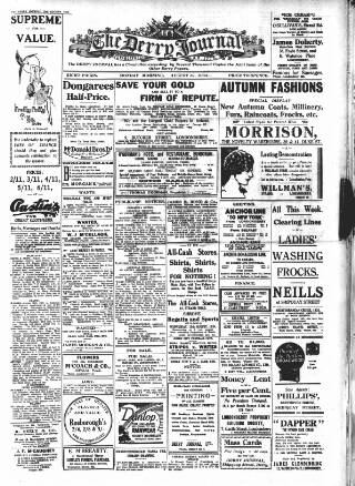 cover page of Derry Journal published on August 13, 1934