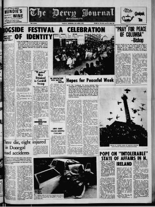 cover page of Derry Journal published on April 24, 1973