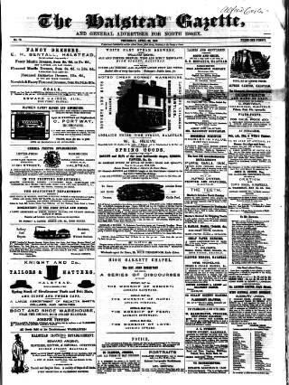 cover page of Halstead Gazette published on April 28, 1859