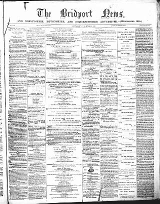 cover page of Bridport News published on April 19, 1872