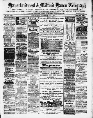 cover page of Haverfordwest & Milford Haven Telegraph published on May 15, 1889