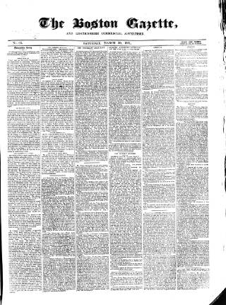 cover page of Boston Gazette published on March 30, 1861