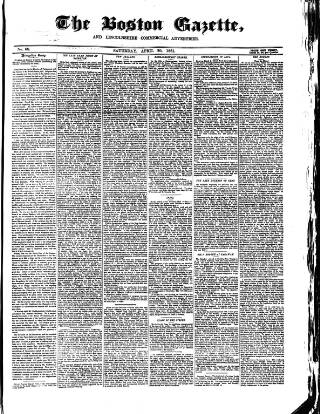 cover page of Boston Gazette published on April 20, 1861