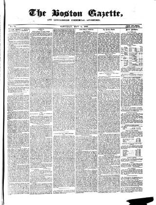 cover page of Boston Gazette published on May 4, 1861