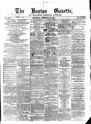 cover page of Boston Gazette published on December 28, 1861