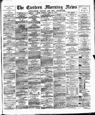 cover page of Eastern Morning News published on April 24, 1877