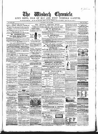 cover page of Wisbech Chronicle, General Advertiser and Lynn News published on April 19, 1862