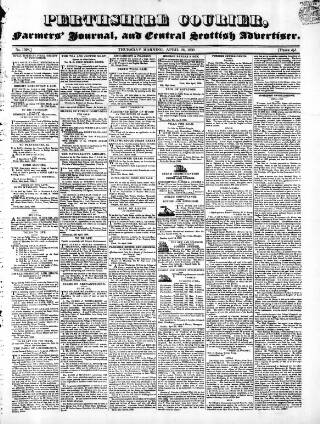 cover page of Perthshire Courier published on April 26, 1838