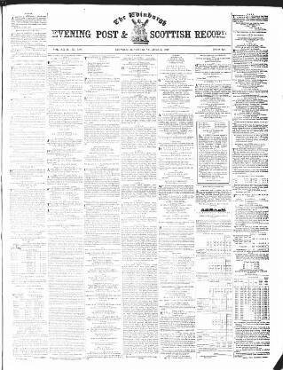 cover page of Edinburgh Evening Post and Scottish Standard published on June 2, 1849