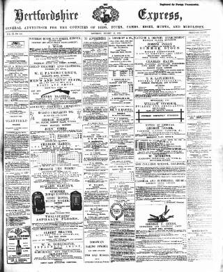 cover page of Hertfordshire Express and General Advertiser published on August 13, 1870