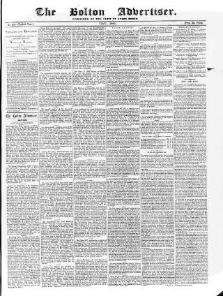 cover page of Bolton Advertiser published on May 1, 1889