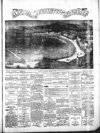 cover page of Llandudno Register and Herald published on March 15, 1889