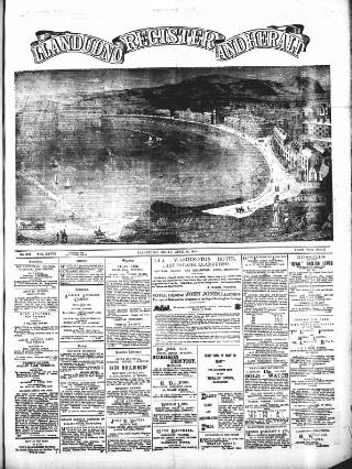 cover page of Llandudno Register and Herald published on April 26, 1889