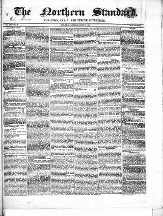 cover page of Northern Standard published on April 19, 1851