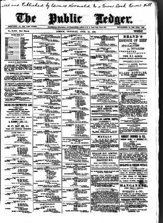 cover page of Public Ledger and Daily Advertiser published on April 24, 1902